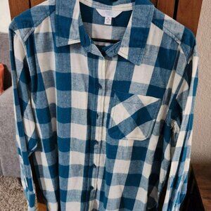 TIME & TRU WOMANS LONG SLEEVE DRESS SHIRT (SIZE M (8-10))